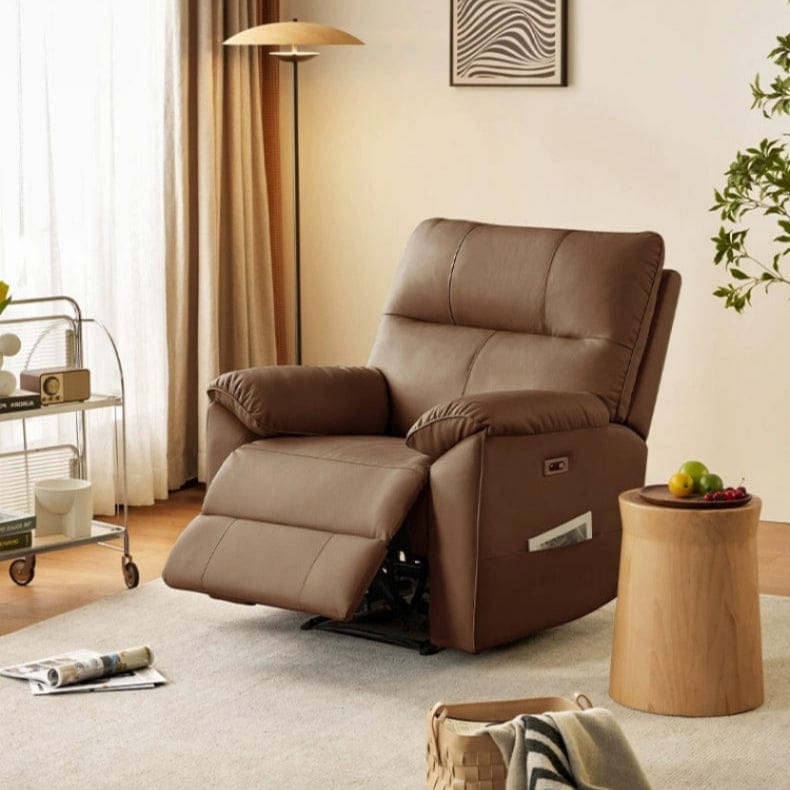 KUKA #A090 1-Seater Minimalist Design Top Grain Leather Electric Recliner (Factory Direct) picket and rail