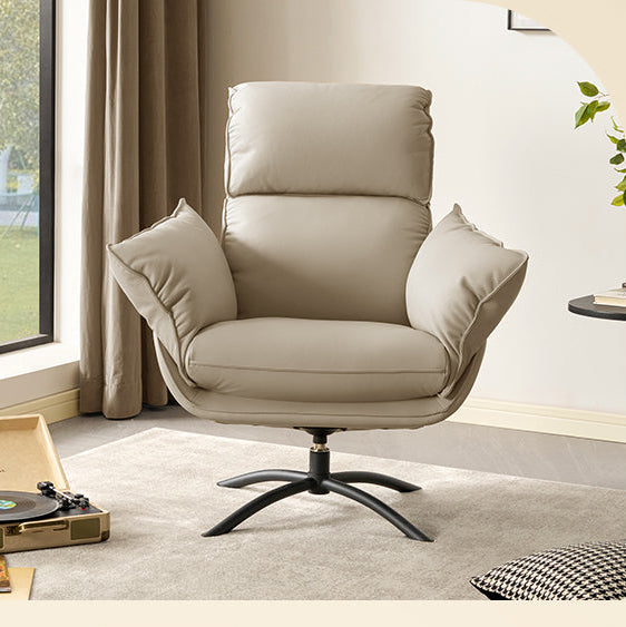 KUKA #A622 1-Seater Minimalist Design Top Grain Leather Swivel Chair With Armrest (Factory Direct) picket and rail