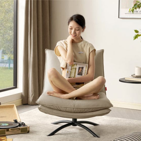 KUKA #A623 1-Seater Minimalist Design Top Grain Leather Swivel Chair (Factory Direct) picket and rail