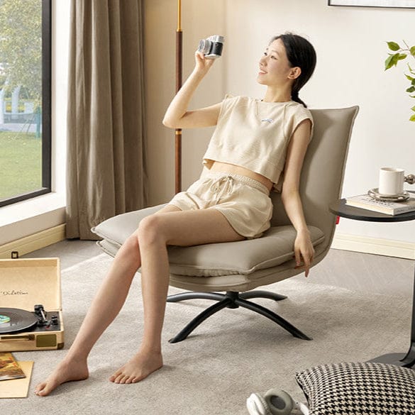 KUKA #A623 1-Seater Minimalist Design Top Grain Leather Swivel Chair (Factory Direct) picket and rail