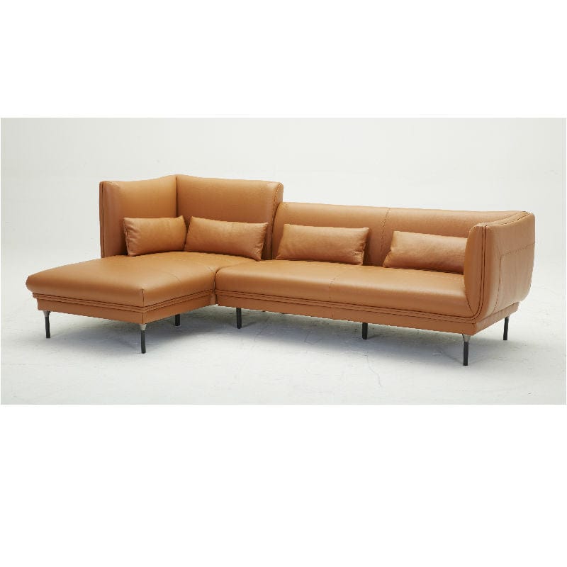 KUKA #KF.039 Full Top grain Leather Sofa (1.5/Corner-Seater, Chaise Lounge)( M1 Series )(I) picket and rail