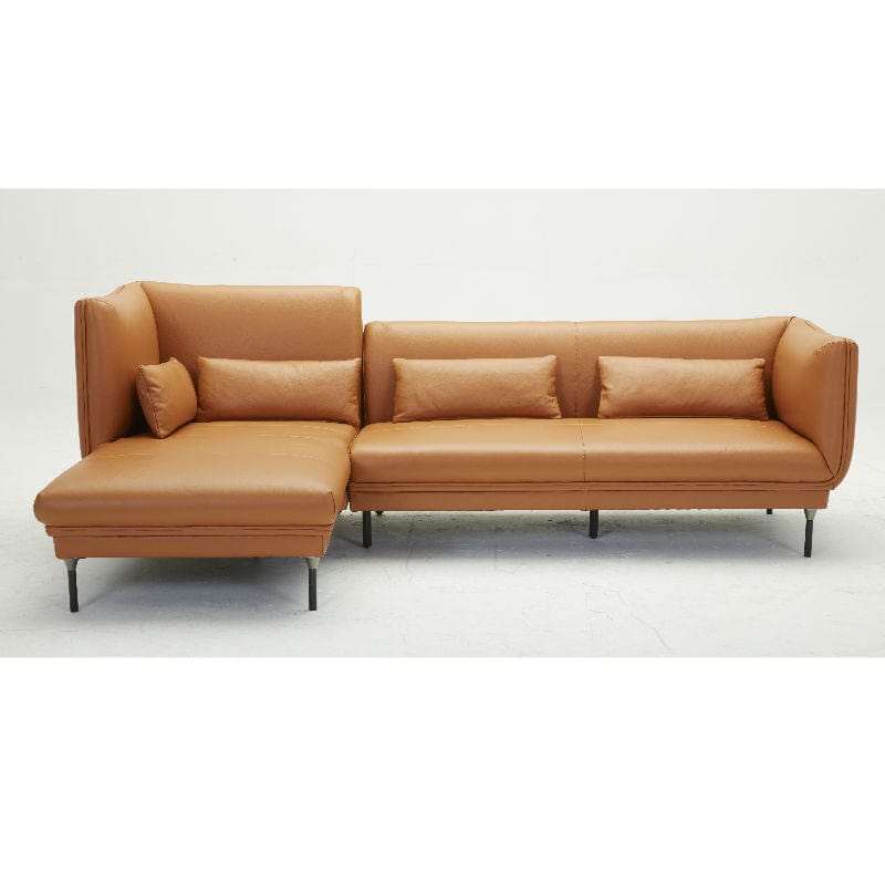 KUKA #KF.039 Full Top grain Leather Sofa (1.5/Corner-Seater, Chaise Lounge)( M1 Series )(I) picket and rail