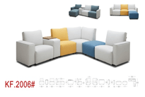 KUKA #KF.2006 Supakuru Water-Resistant Fabric Modular Sofa (L-Shaped) picket and rail