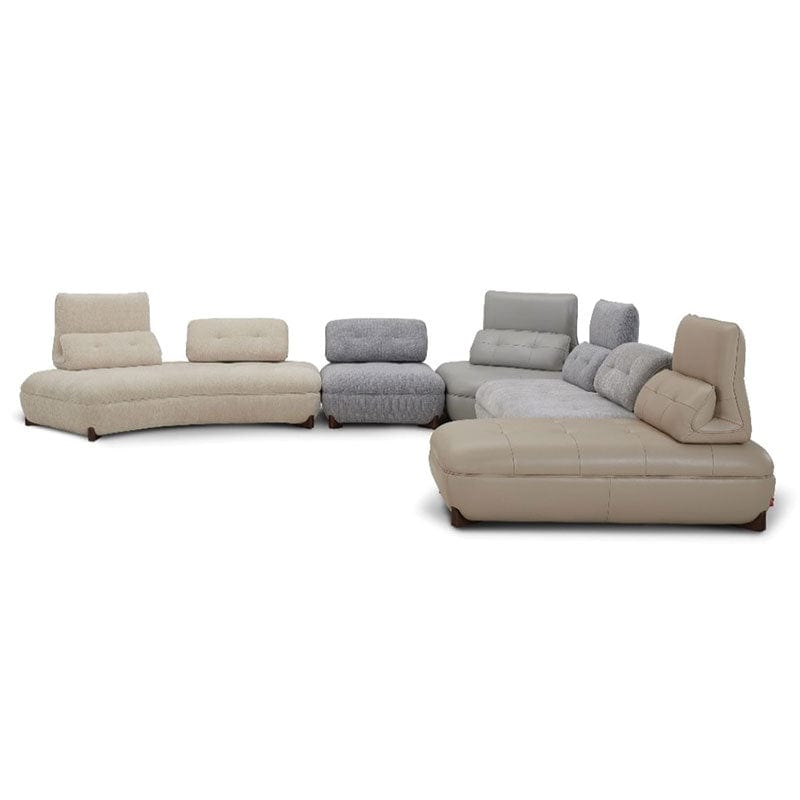 KUKA #KF.8150 Full Leather L-Shaped Modular Sofa (I) picket and rail