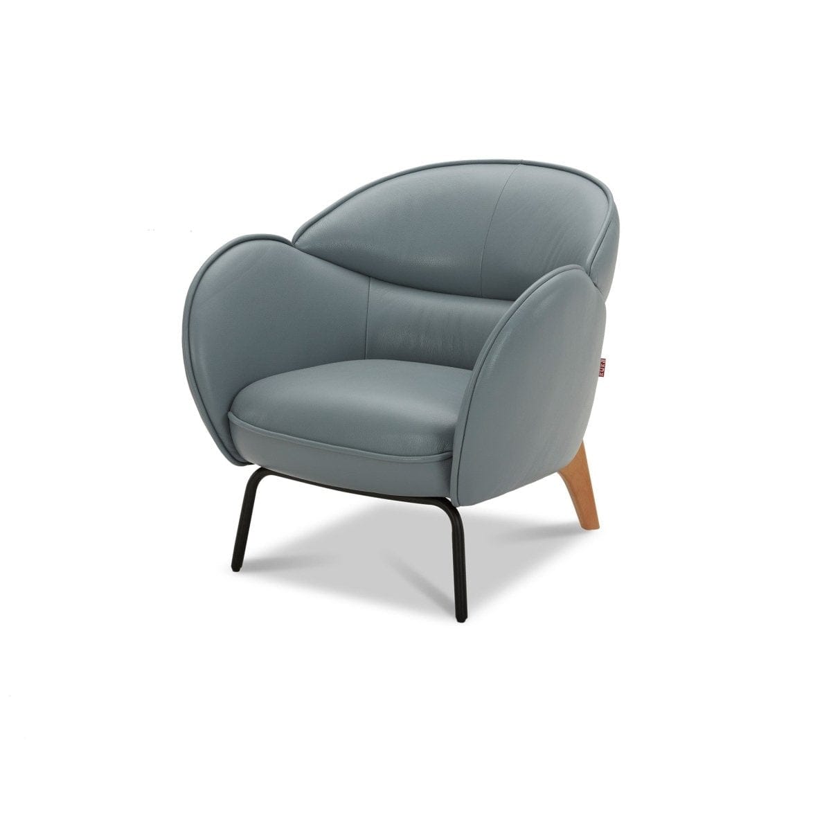 KUKA #KF.A065 Leather Lounge Chair (I) picket and rail