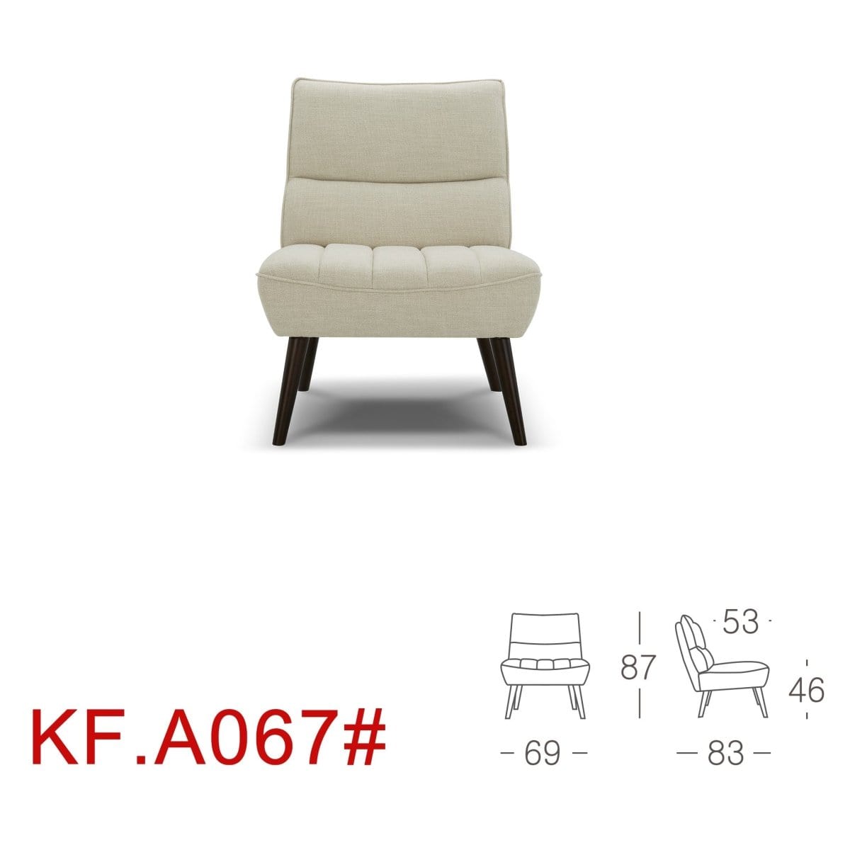 KUKA #KF.A067 Fabric Lounge Chair (Fabric C) (I) picket and rail