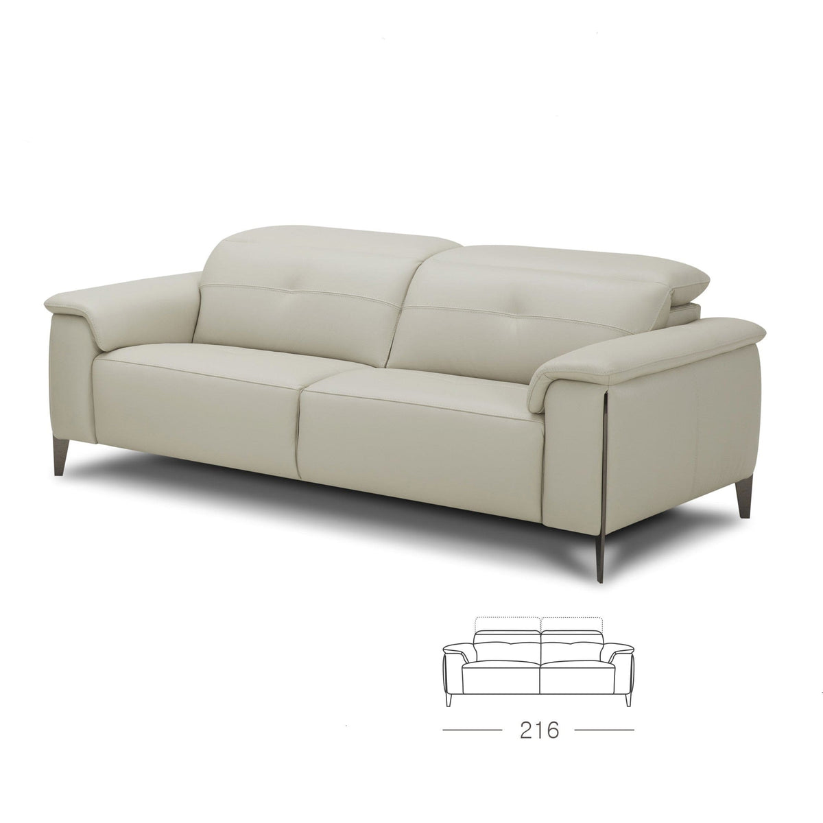 KUKA KM.5065 Leather Electrical 3 Seater Recliner Sofa Co;: M5661-HL (TG) picket and rail