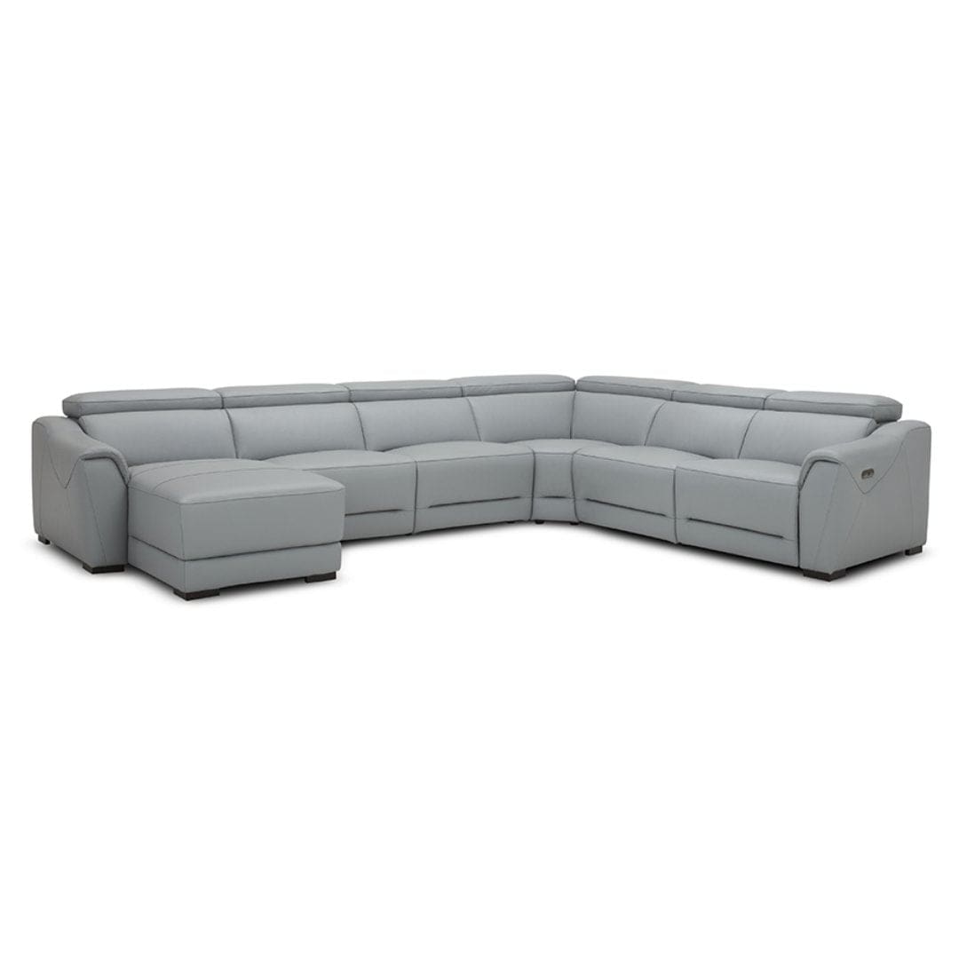 Kuka leather deals reclining sectional