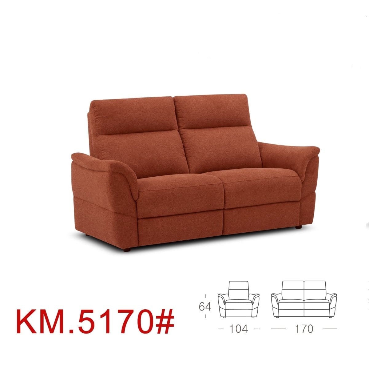 KUKA KM.5170 Electrical Recliner Sofa (2/3/L-Seater) (Fabric B-2) (I) picket and rail