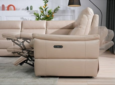 KUKA KM.5170 Electrical Recliner Sofa (2/3/L-Seater) (Fabric B-2) (I) picket and rail