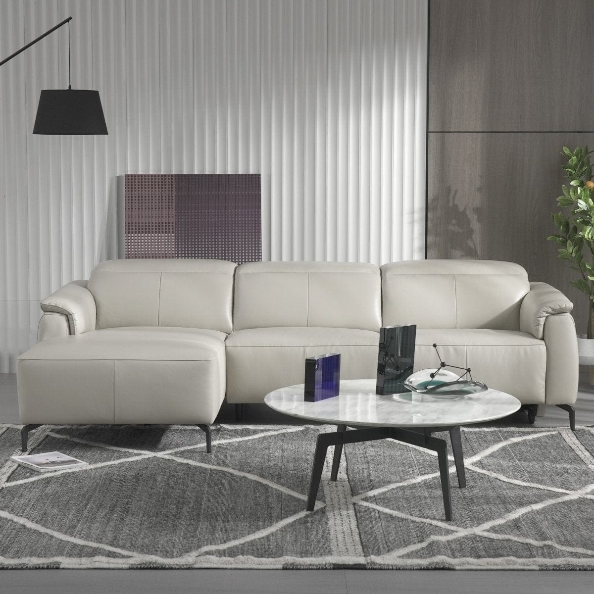 KUKA KM.5202 Top Grain Leather Electrical Recliner Sofa (2/3/L-Seater) (NL/M-SP Series) (I) picket and rail