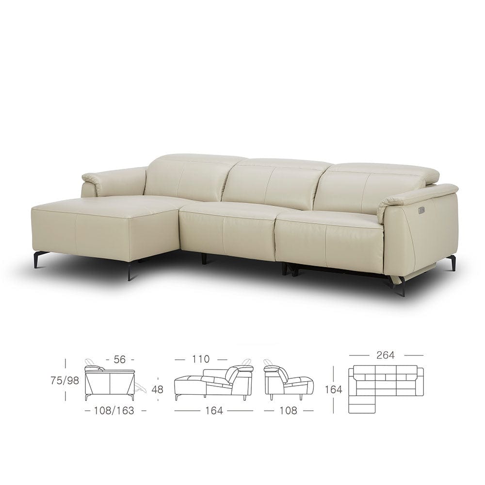KUKA KM.5202 Top Grain Leather Electrical Recliner Sofa (2/3/L-Seater) (NL/M-SP Series) (I) picket and rail