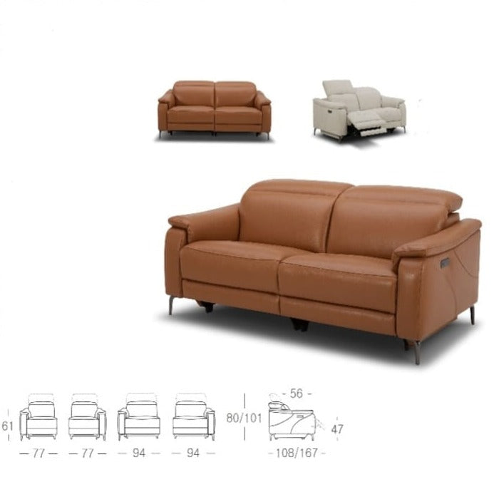 KUKA KM.6132 Full Leather Sofa (2/3-Seater) (M Series) (I) picket and rail