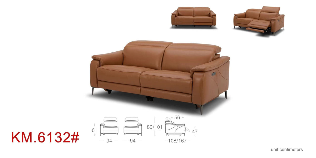 KUKA KM.6132 Full Leather Sofa (2/3-Seater) (M Series) (I) picket and rail