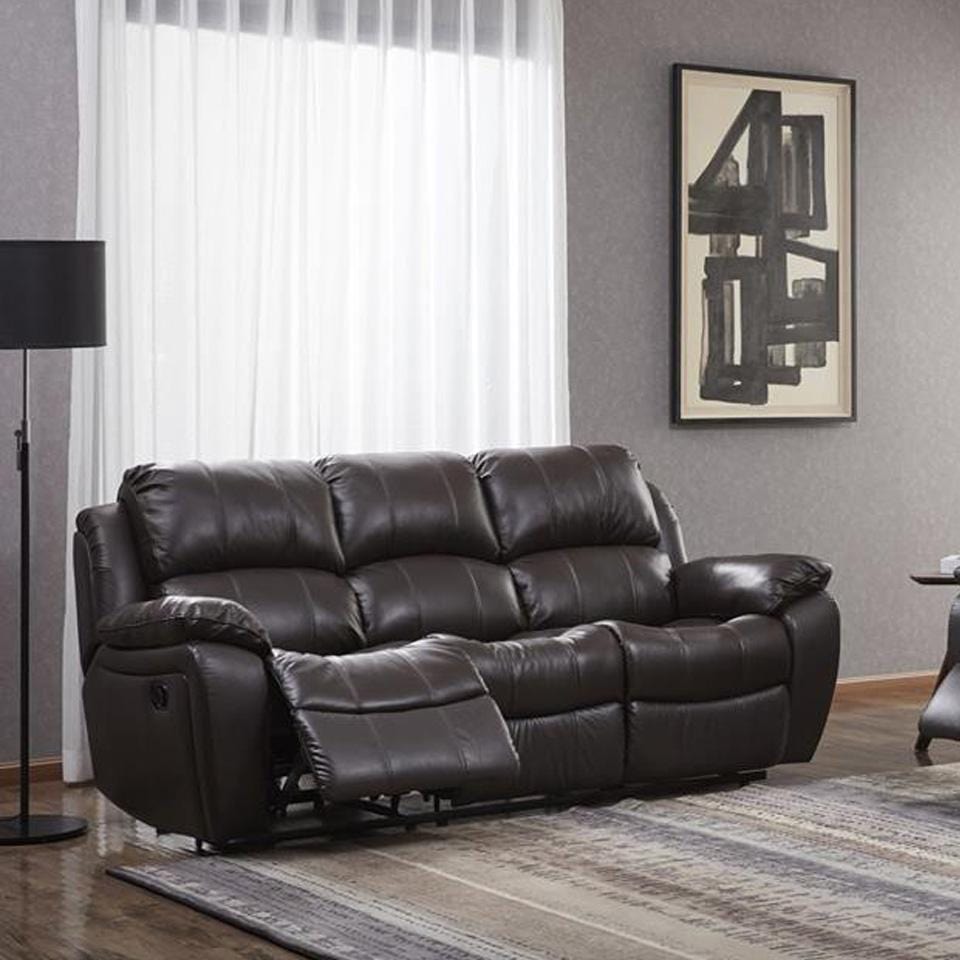 KUKA KS-#1238 Top-Grain Leather 1-Seater/3-Seater Recliner Sofa (Color: M5652) picket and rail