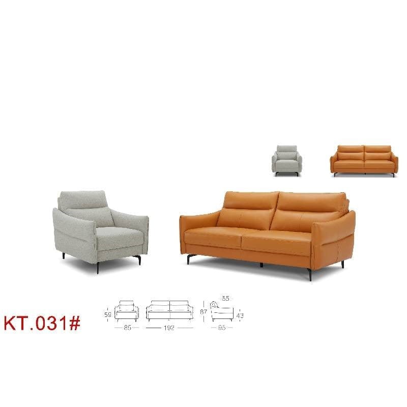 KUKA KT.031 Leather L Shaped Sofa (M Series) (I) picket and rail