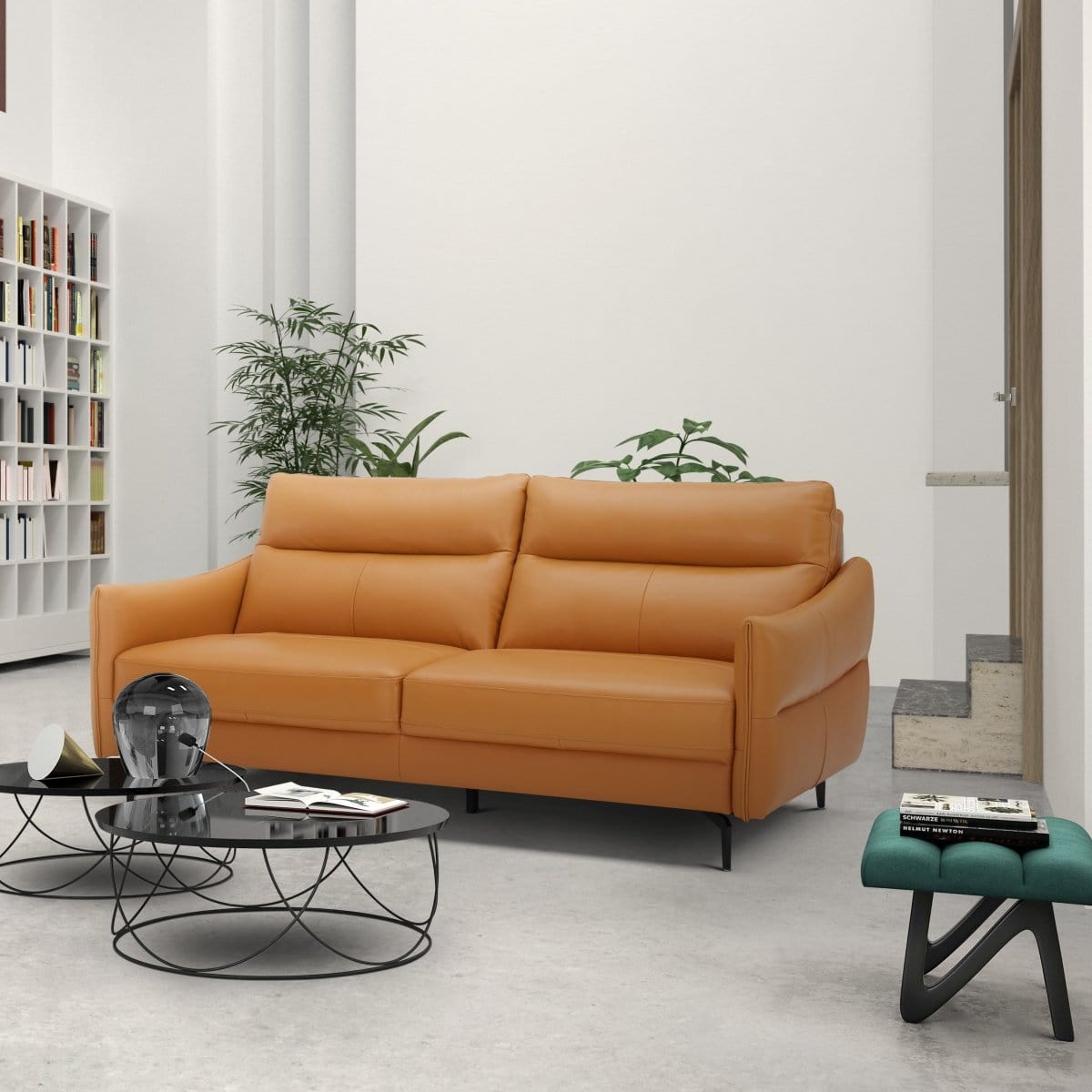 KUKA KT.031 Top Grain Leather Sofa (1/2/3-Seater) (I) picket and rail