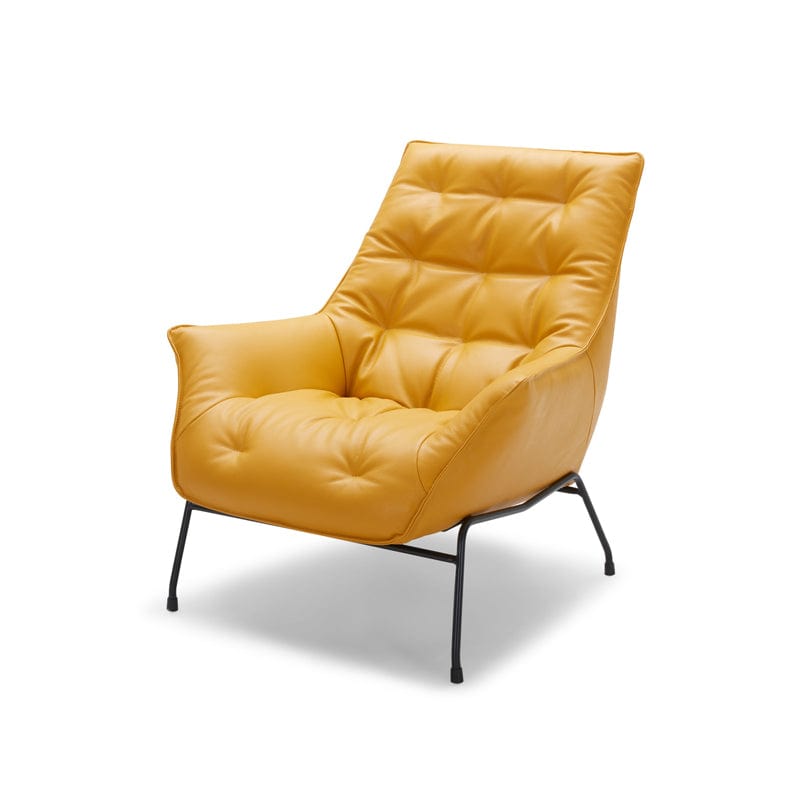 KUKA Lounge Arm Chair A1118 - Full Top Grain Leather/Fabric picket and rail