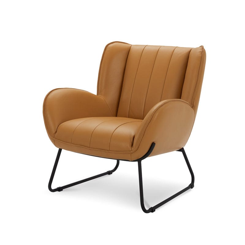 KUKA Lounge Arm Chair KF.A078 - Full Top Grain Leather/Fabric picket and rail