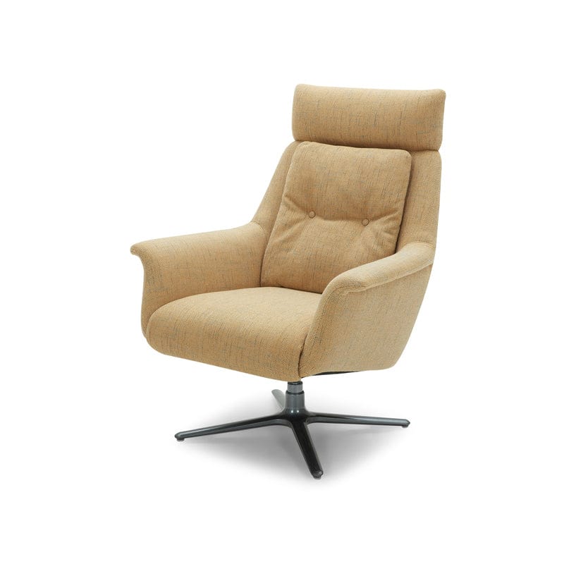 KUKA Lounge Swivel Chair KF.A019 - Full Top Grain Leather/Fabric picket and rail
