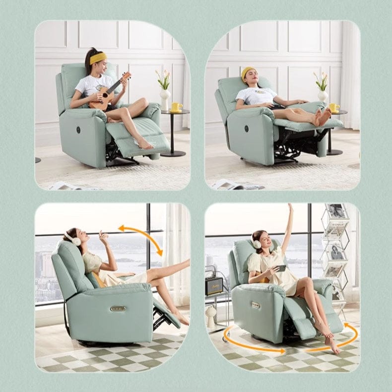 KUKA #PTAM003 1-Seater Minimalist Design Top Grain Leather Electric Massage Recliner (Factory Direct) picket and rail