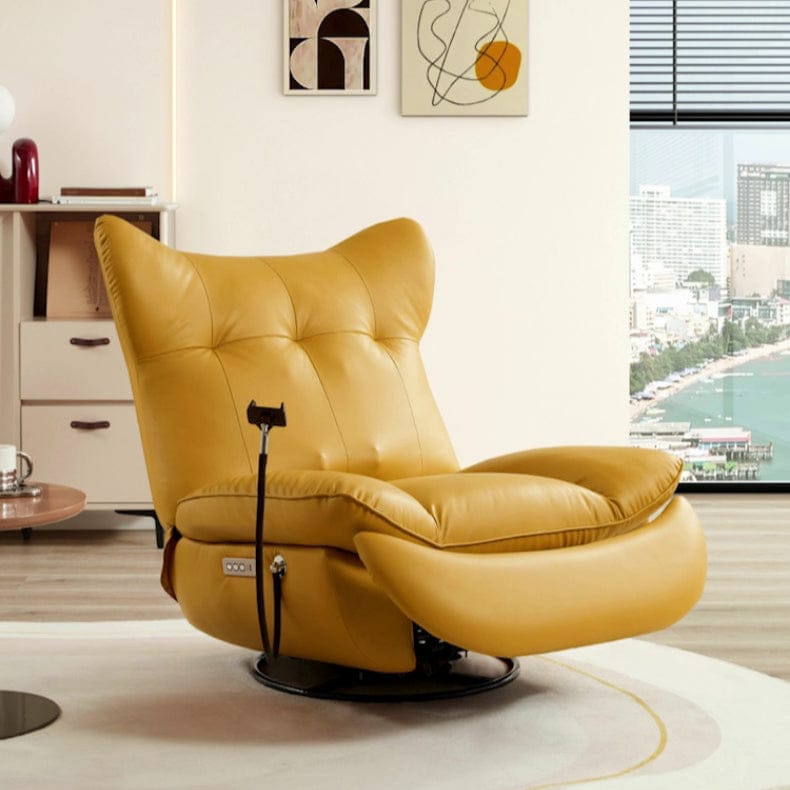 KUKA #PTAM012 1-Seater Minimalist Design Top Grain Leather Electric Massage Rocking Recliner (Factory Direct) picket and rail