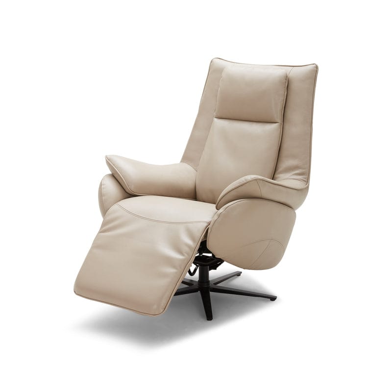 KUKA Recliner Lounge Chair A1167 - Full Top Grain Leather/Fabric picket and rail