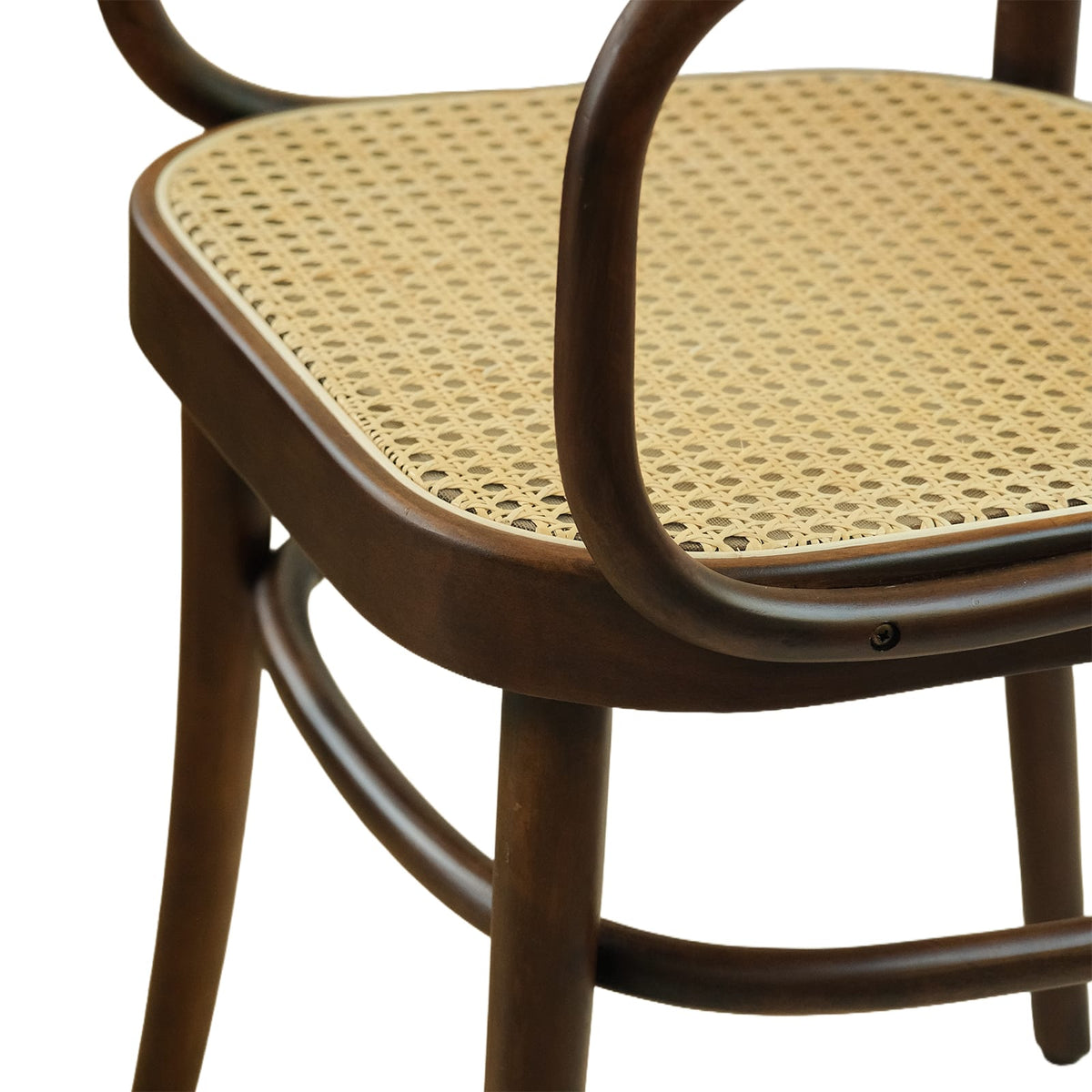 Kyoto Armchair (CH81B) Vintage Woven Cane Solid Wood American Beech Bentwood Armchair - Walnut/Oak/Black picket and rail