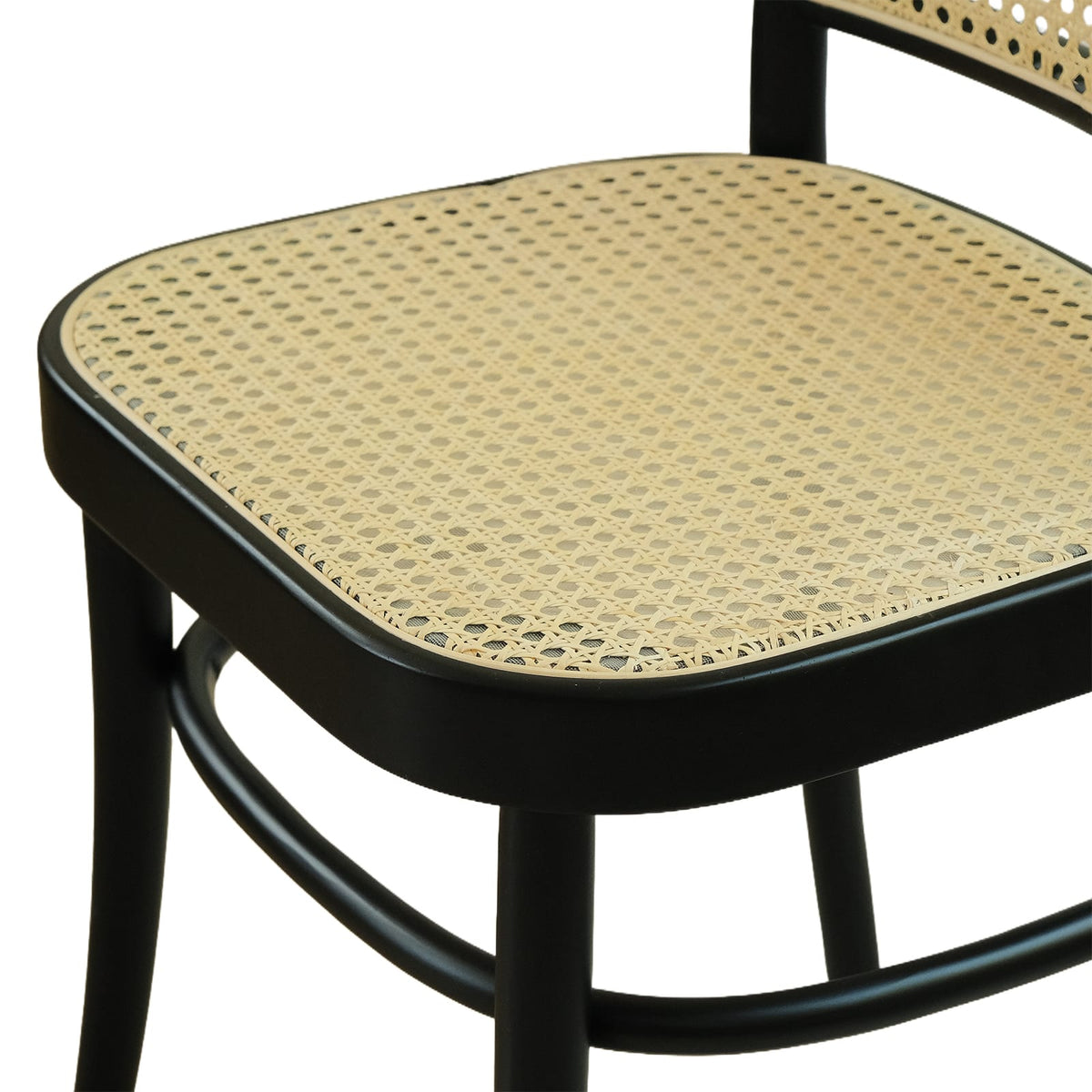 Kyoto (CH81A) Vintage Woven Cane Solid Wood American Beech Bentwood Chair - Walnut/Oak/Black picket and rail