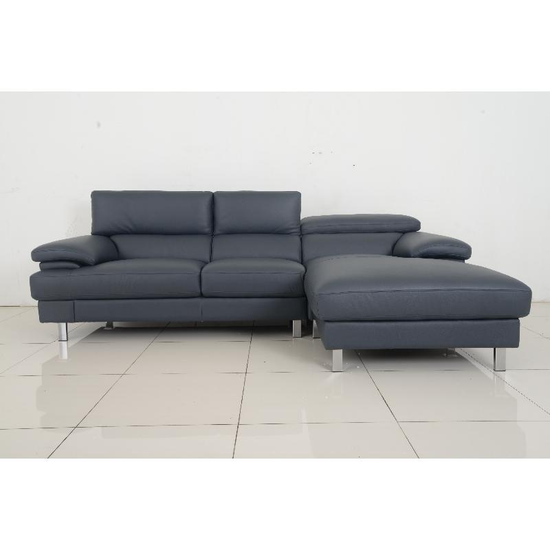 L-Shaped Leather Americana Sofa #5253 (LRM/PVC-7259) picket and rail