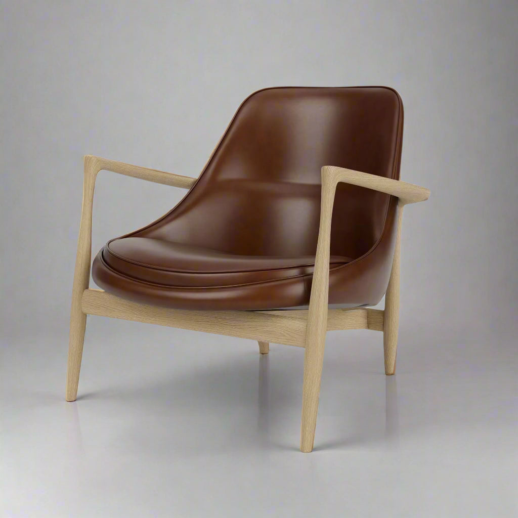 Lily Lounge Chair (CH6205) - Custom Solid Wood American Oak Dining Chair Mid-Century Architect-Inspired Scandinavian Minimalist picket and rail