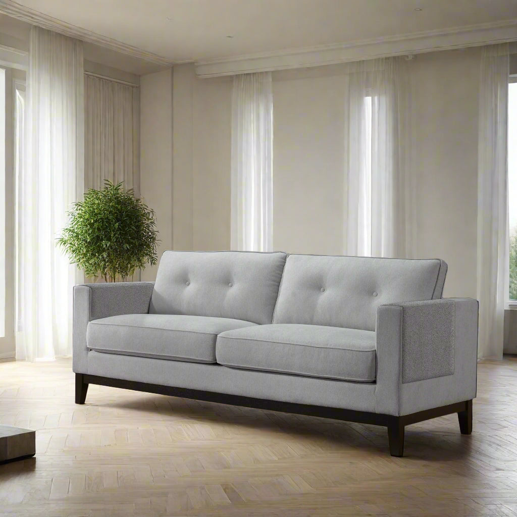 Image 20: Linden 1/2/3-Seater Fabric-Upholstered Wooden Sofa (IT-2698LC) picket and rail