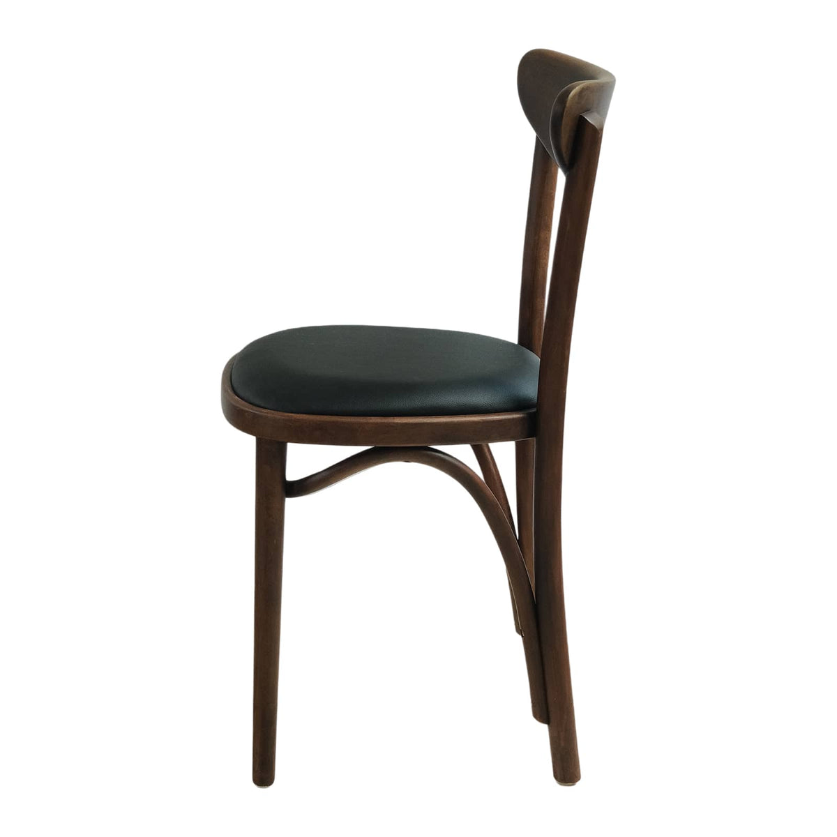 Luna (CH86A) Curved Back Solid Wood American Beech Bentwood Dining Chair - Walnut/Oak/Black picket and rail
