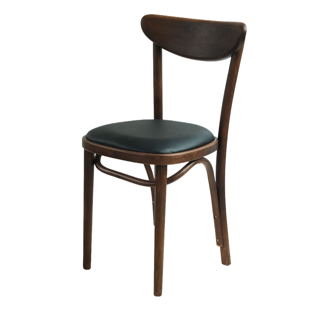 Luna (CH86A) Curved Back Solid Wood American Beech Bentwood Dining Chair - Walnut/Oak/Black picket and rail