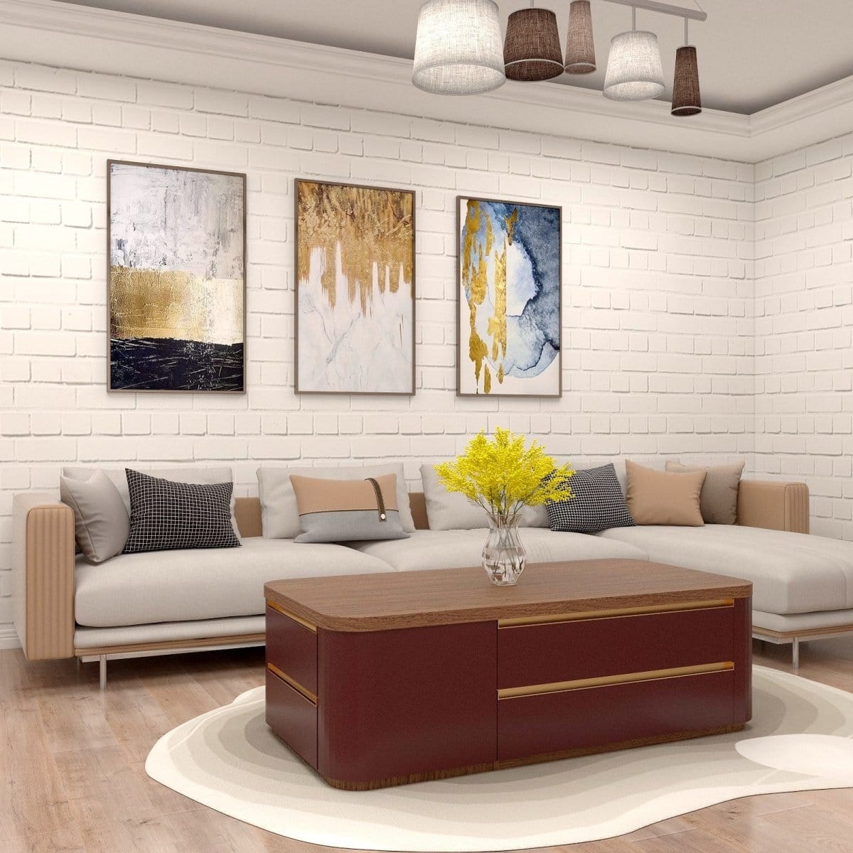 Lyon 6-Drawer Customized Coffee Table - Assorted Colors (S1) picket and rail