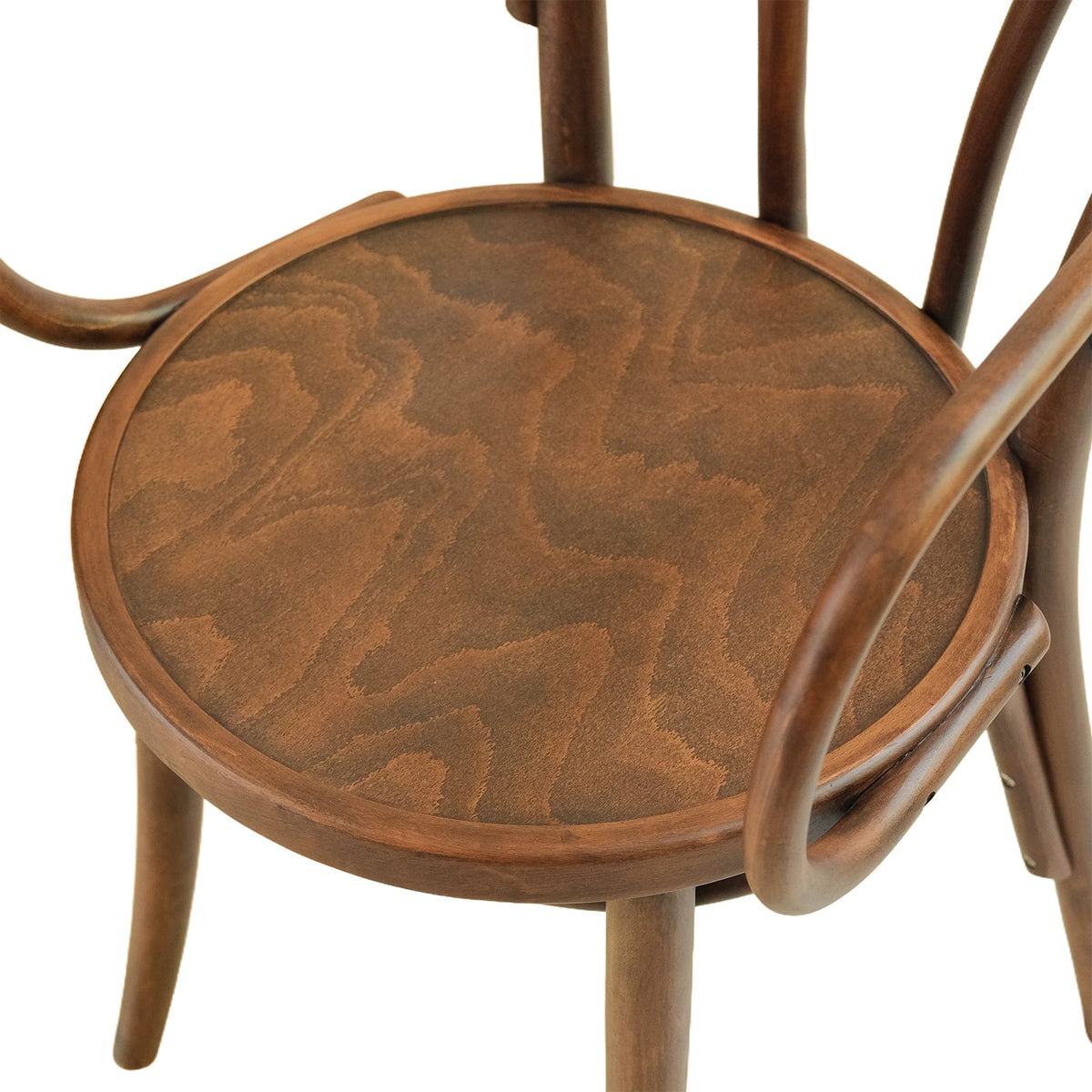 Lyon Armchair (CH18B) Parisian Style Solid Wood American Beech Bentwood Dining Chair - Walnut/Oak/Black picket and rail