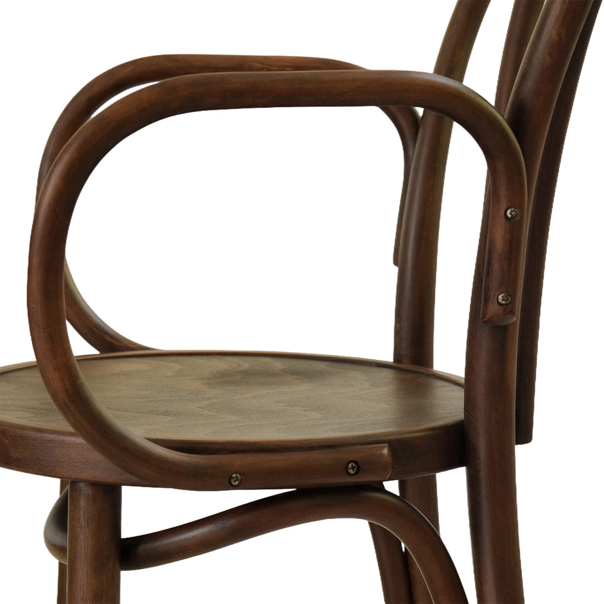 Lyon Armchair (CH18B) Parisian Style Solid Wood American Beech Bentwood Dining Chair - Walnut/Oak/Black picket and rail