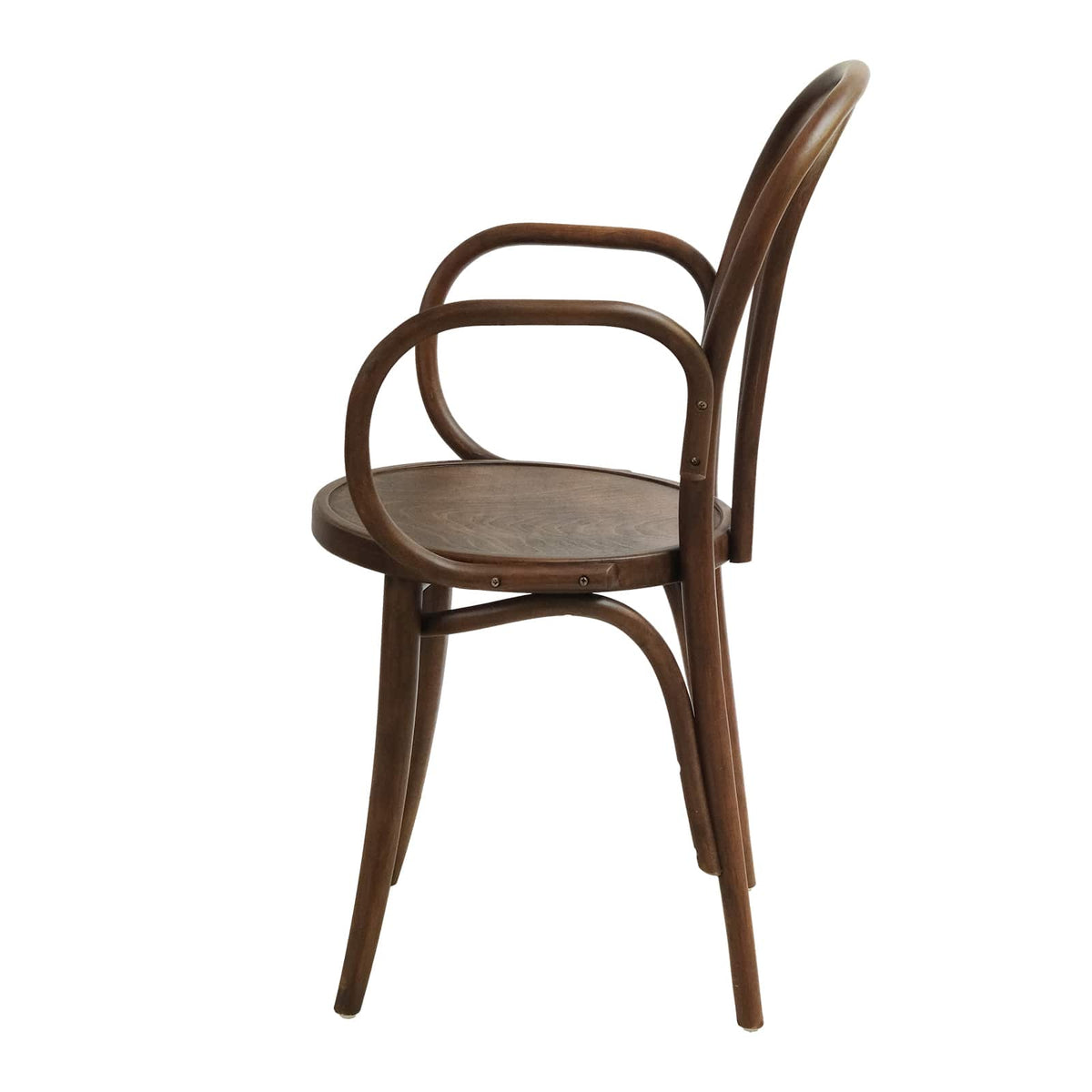 Lyon Armchair (CH18B) Parisian Style Solid Wood American Beech Bentwood Dining Chair - Walnut/Oak/Black picket and rail