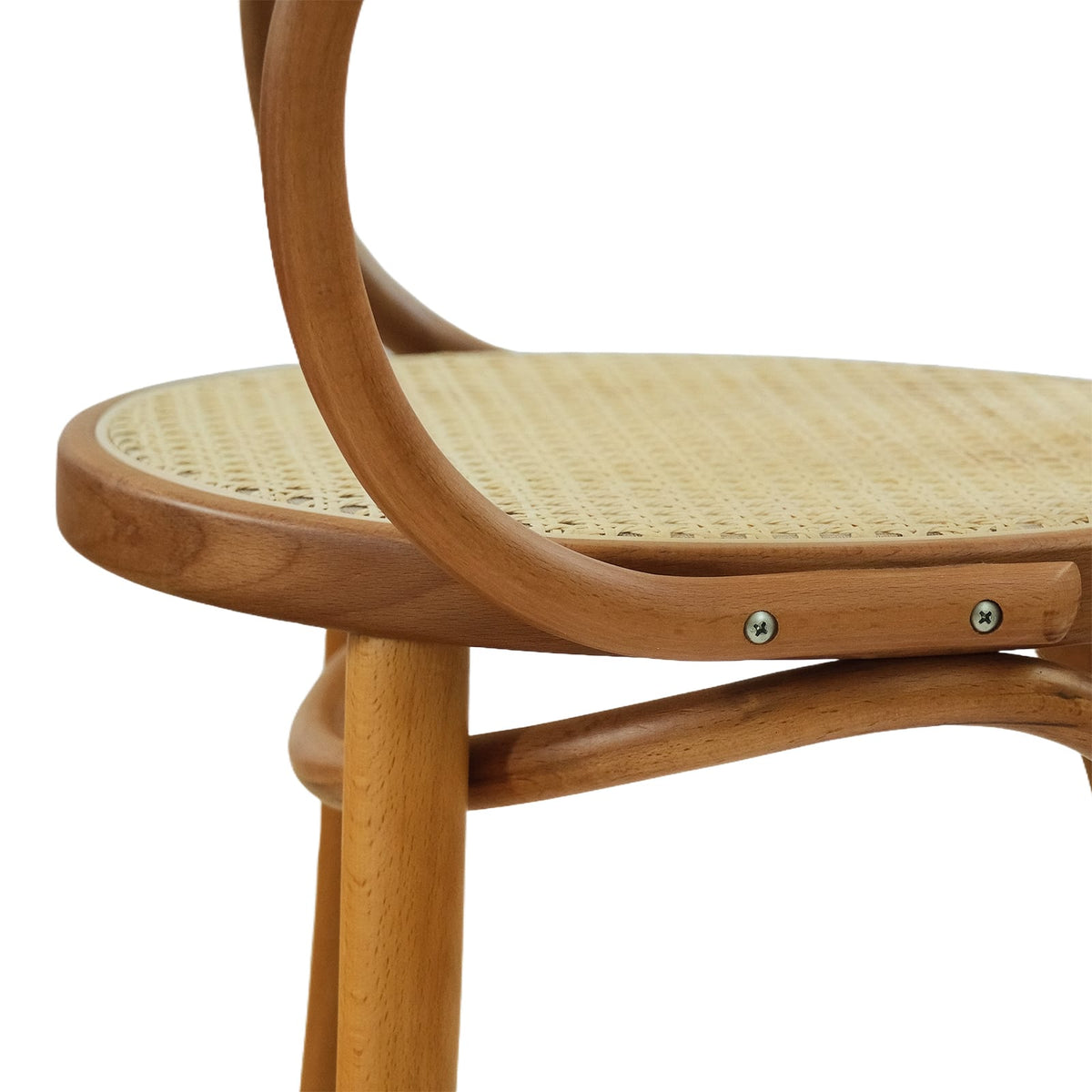 Lyon Armchair (CH18B-R) with Rattan Back Parisian Style Solid Wood American Beech Bentwood Dining Chair - Walnut/Oak/Black picket and rail