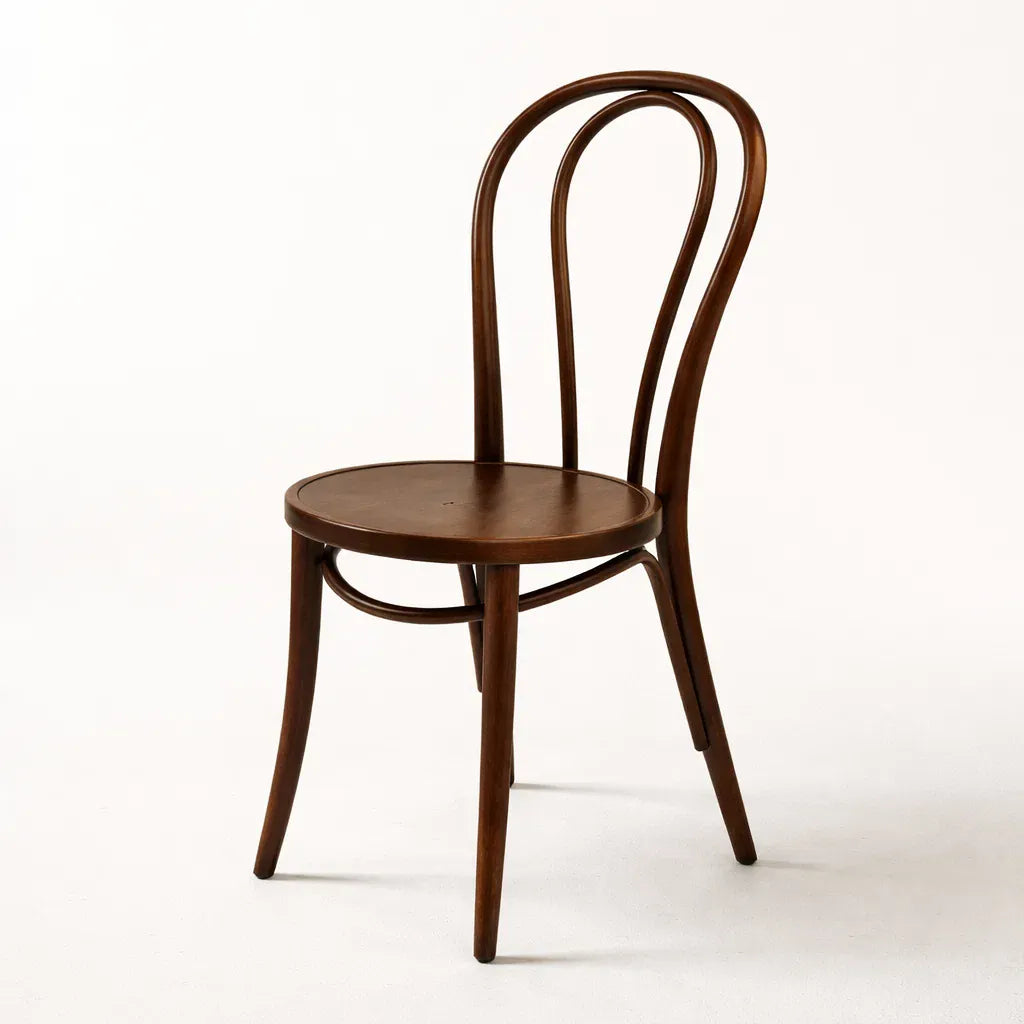 Lyon (CH18A) Parisian Style Solid Wood American Beech Bentwood Dining Chair - Walnut/Oak/Black picket and rail