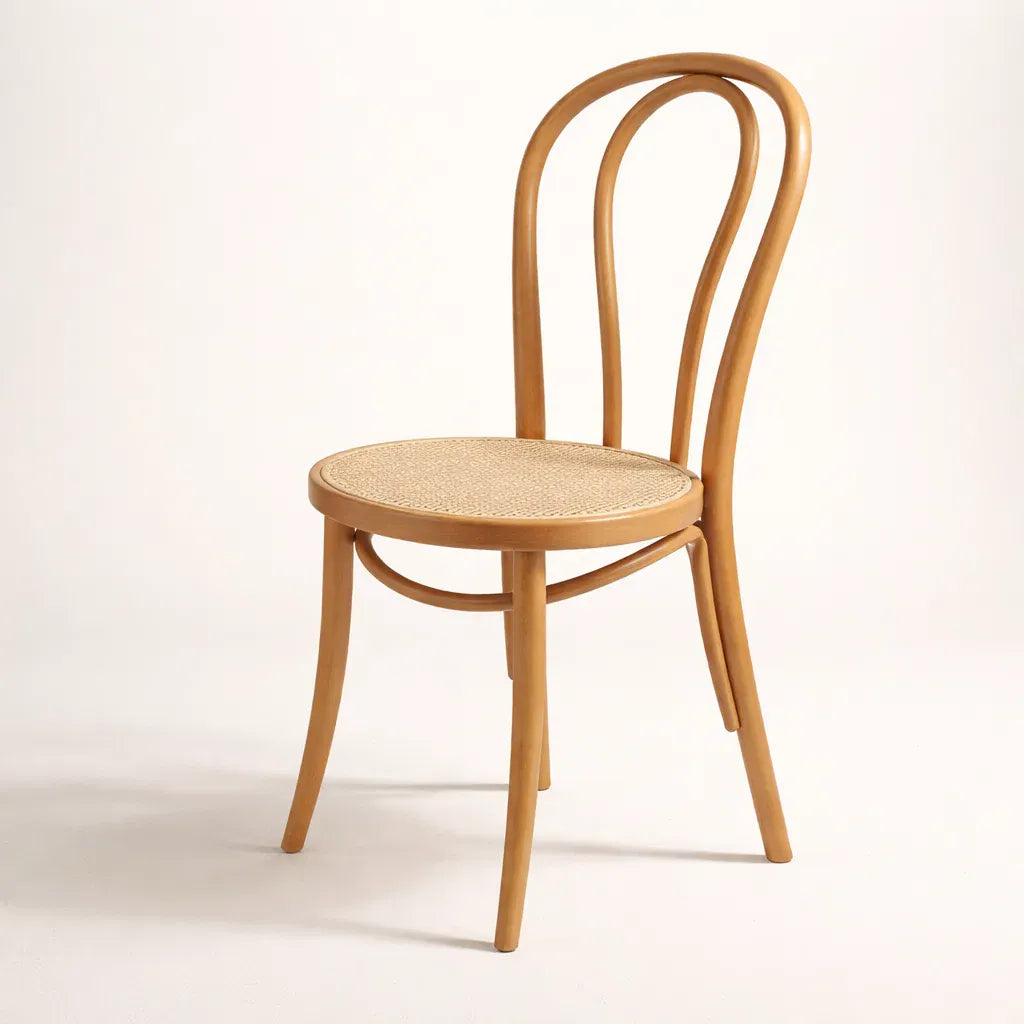 Lyon (CH18A) Parisian Style Solid Wood American Beech Bentwood Dining Chair - Walnut/Oak/Black picket and rail
