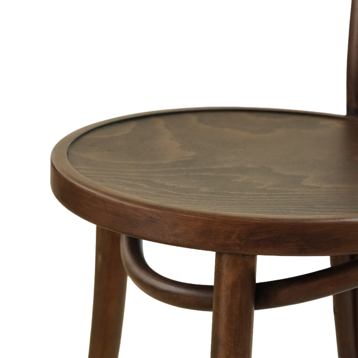 Lyon (CH18A-R) with Rattan Back Parisian Style Solid Wood American Beech Bentwood Dining Chair - Walnut/Oak/Black picket and rail