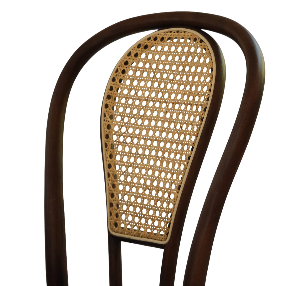 Lyon (CH18A-R) with Rattan Back Parisian Style Solid Wood American Beech Bentwood Dining Chair - Walnut/Oak/Black picket and rail