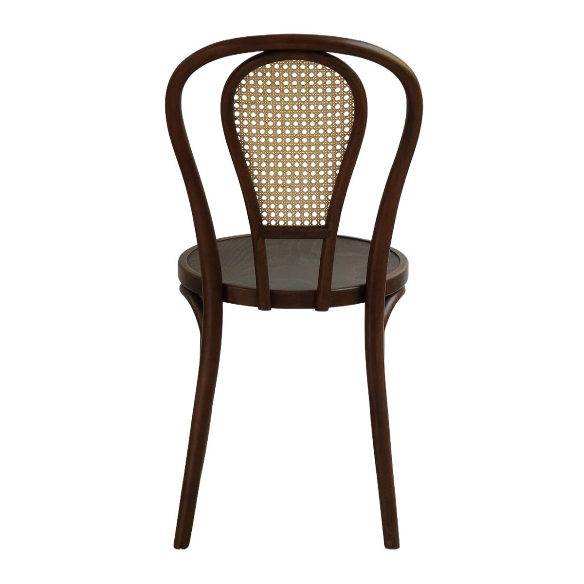 Lyon (CH18A-R) with Rattan Back Parisian Style Solid Wood American Beech Bentwood Dining Chair - Walnut/Oak/Black picket and rail