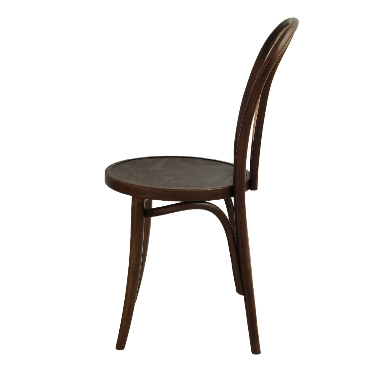 Lyon (CH18A-R) with Rattan Back Parisian Style Solid Wood American Beech Bentwood Dining Chair - Walnut/Oak/Black picket and rail