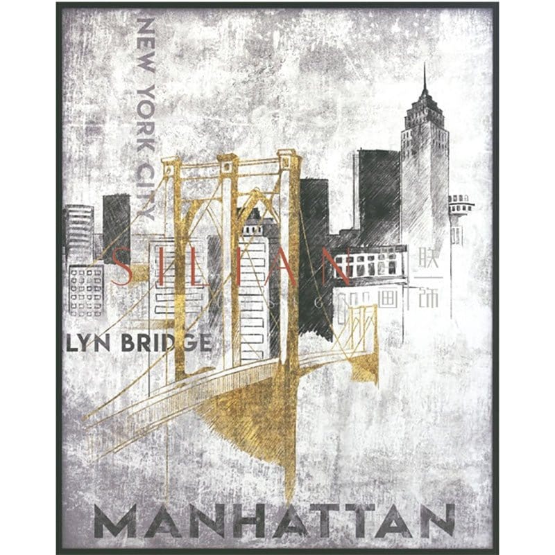 Magesa Biseko &amp; JiaHui Li - Brooklyn Bridge V Licensed Print (BQPT2105) picket and rail