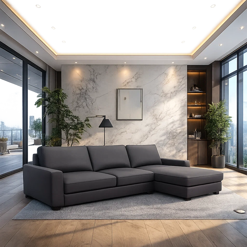 Americana MB0614 Custom Modular L-Shape Sofa Length 2.97m | Full Leather - Top Grain