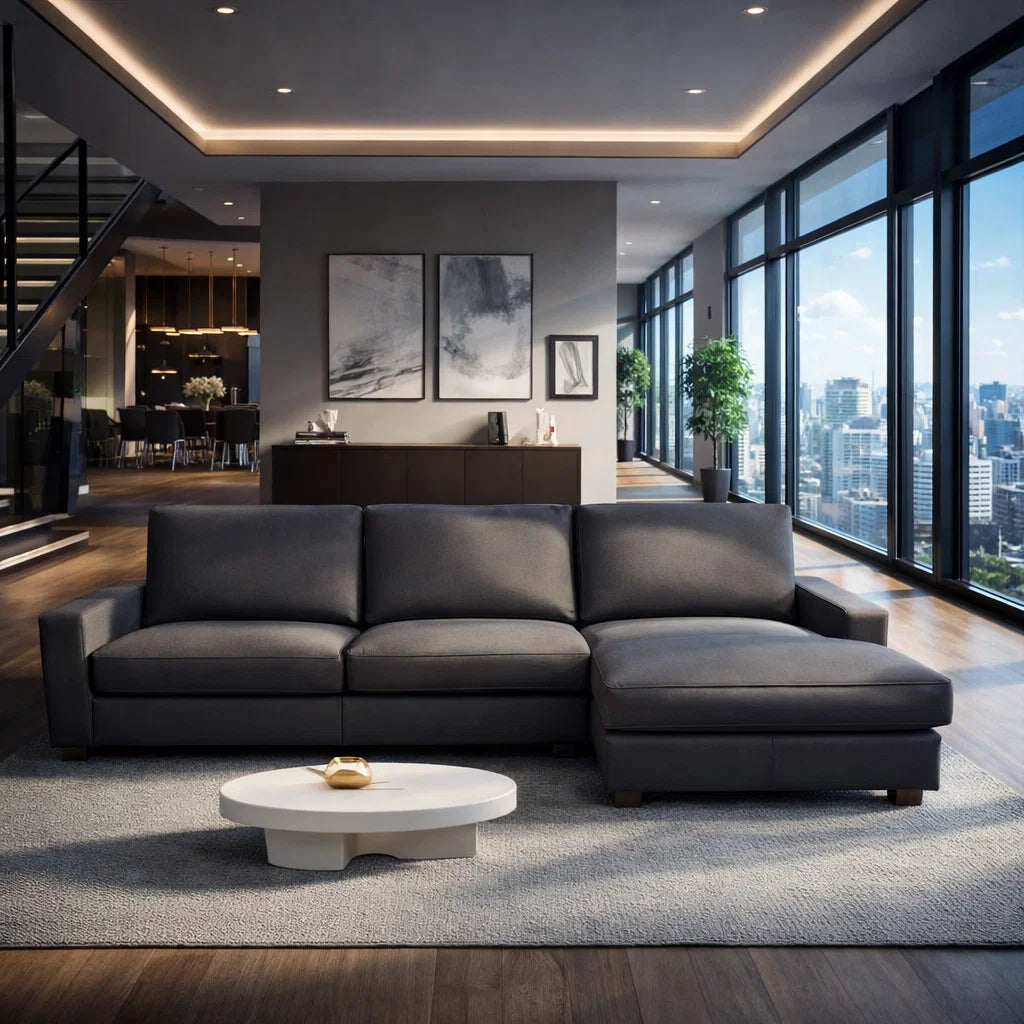Americana MB0614 Custom Modular L-Shape Sofa Length 2.97m | Full Leather - Top Grain