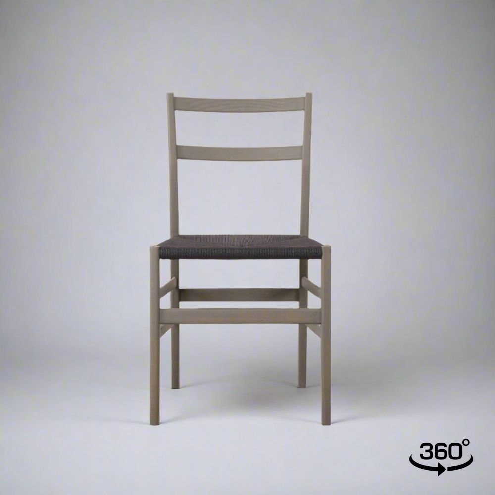 Mirage Chair (CH7237) - Custom Solid Wood American Oak Dining Chair Mid-Century Architect-Inspired Scandinavian Minimalist with Woven Paper Cord Seat picket and rail