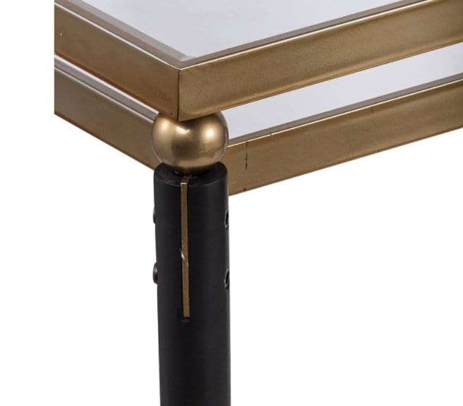 Modern Chic Gold &amp; Black Console Table (44119) picket and rail